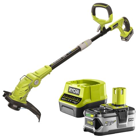 Better cut control with the angled head. . Ryobi 18 v trimmer